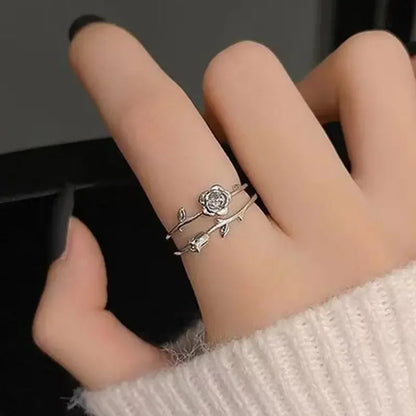 Fashion Goth Double Layer Rose Couple Rings for Men