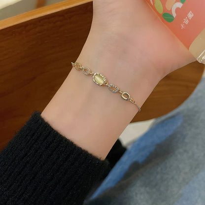 New Luxury Gold Zircon Bracelet for Women Elegant
